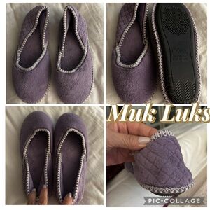Muk Luks Lavender Slippers with Quilted Trim NWOT!